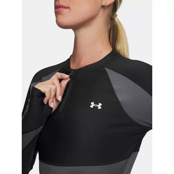  Dámské triko UNDER ARMOUR UA HG RIB 1/4 ZIP 6003981-004 ČERNÁ 