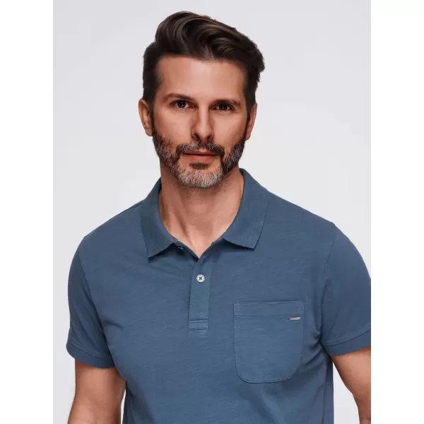  Pánské triko s límečkem OMBRE OM-POWS-0142 DARK BLUE 