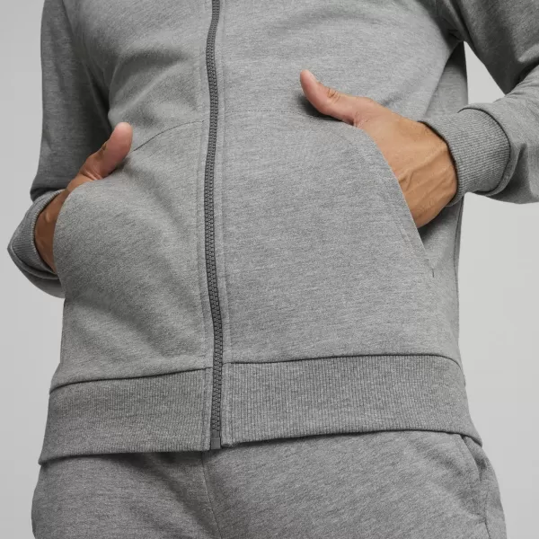 Pánská mikina PUMA TEAMGOAL CASUALS HOODED JACK 658595_33 MEDIUM GRAY HEATHER/WHITE 