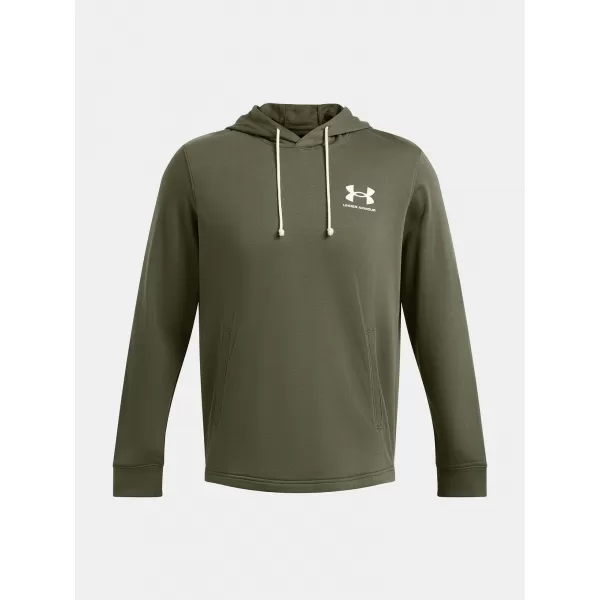  Pánská mikina UNDER ARMOUR UA RIVAL TERRY LC HD 1370401-390 ZELENÁ 