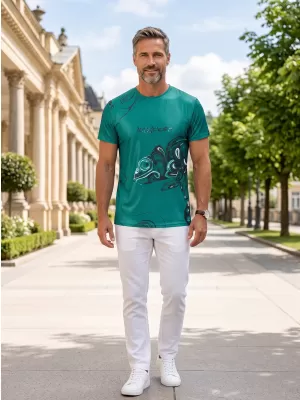 Pánské volnočasové triko premium ALTISPORT VOJ/ALM122TR06 TMAVĚ ZELENÁ