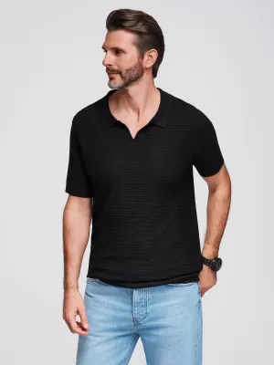 Pánské polo triko OMBRE OM-POSS-0157 BLACK
