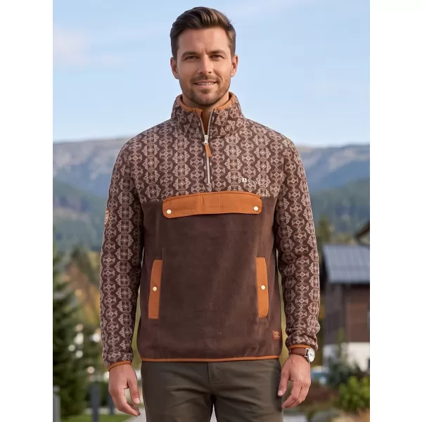  Pánská fleece mikina ALTISPORT GARM HNĚDÁ 