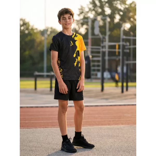  Dětské funkční triko premium ALTISPORT VOJ/ALM112TR01 ČERNÁ-FLUO ORANGE 