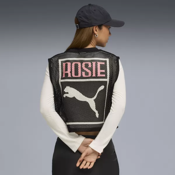  Dámské tílko PUMA X ROSÉ RELAXED MESH TOP 63380401 PUMA BLACK 