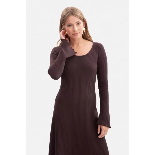  Dámské šaty BEWEAR B308 DARK CHOCOLATE 