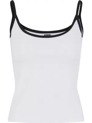 Dámské tílko URBAN CLASSICS TB7485A WHITE/BLACK/WHITE/BLACK