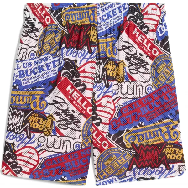  Pánské kraťasy PUMA HOOPERHOTLINE AOP 7" SHORTS 63283701 FOR ALL TIME RED/AOP 