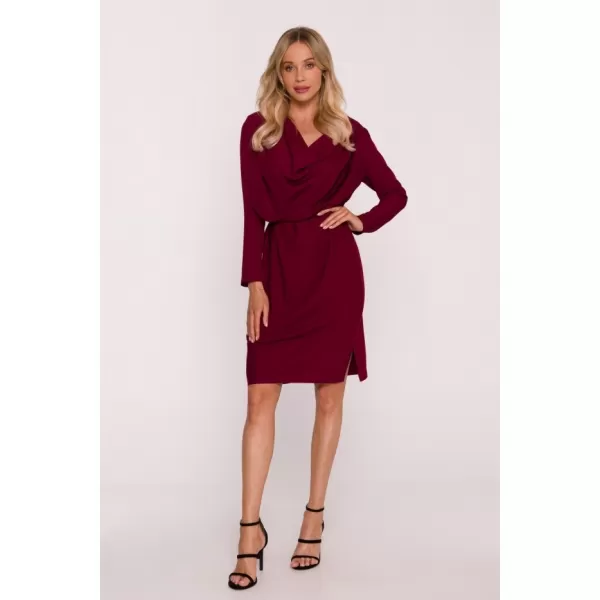  Dámské šaty STYLOVE S428 MAROON 