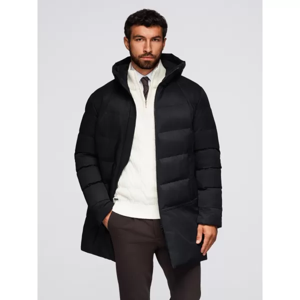  Pánský kabát OMBRE OM-JALJ-0264 BLACK 