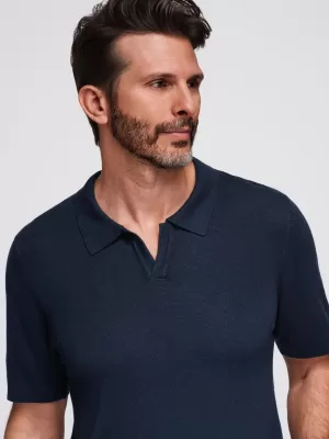 Pánské polo triko OMBRE OM-POSS-0159 NAVY BLUE