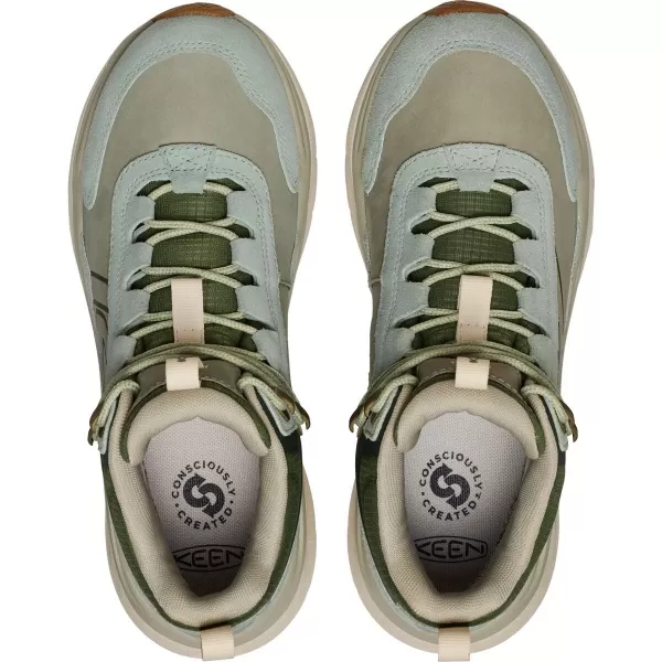  Dámské turistické boty KEEN LEIKI LEATHER MID WP ICEBERG GREEN/BRONZE GREEN 