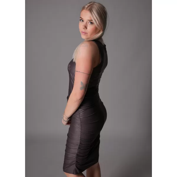  Dámské šaty premium ALTISPORT VOJ/ALW047SAT03 TMAVĚ HNĚDÁ 