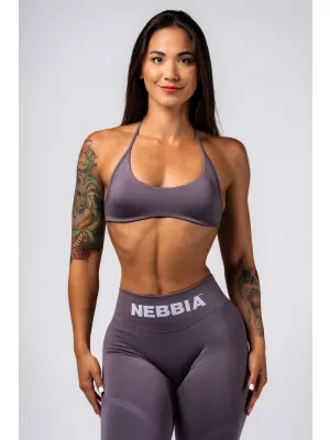 NEBBIA Bezešvá lift-up sportovní podprsenka FLOW SEAMLESS 495 DARK GREY