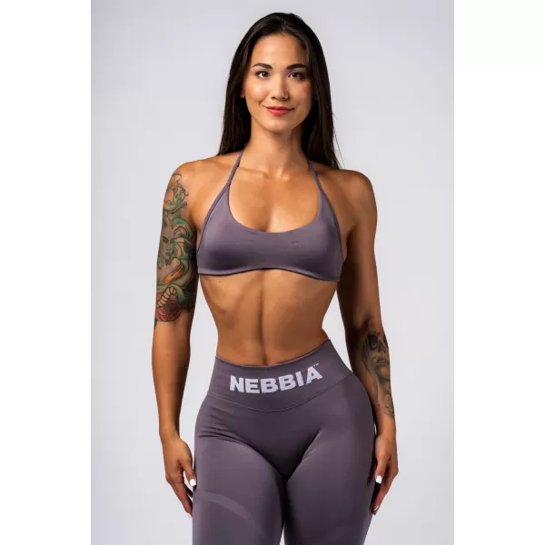  NEBBIA Bezešvá lift-up sportovní podprsenka FLOW SEAMLESS 495 DARK GREY 