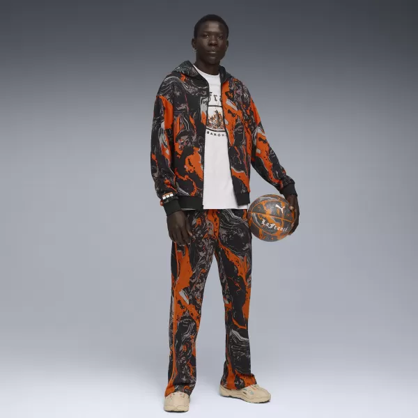  Pánská mikina PUMA LAFRANCE HEEM ERA FULL ZIP 63247101 ORANGE GLO/AOP 