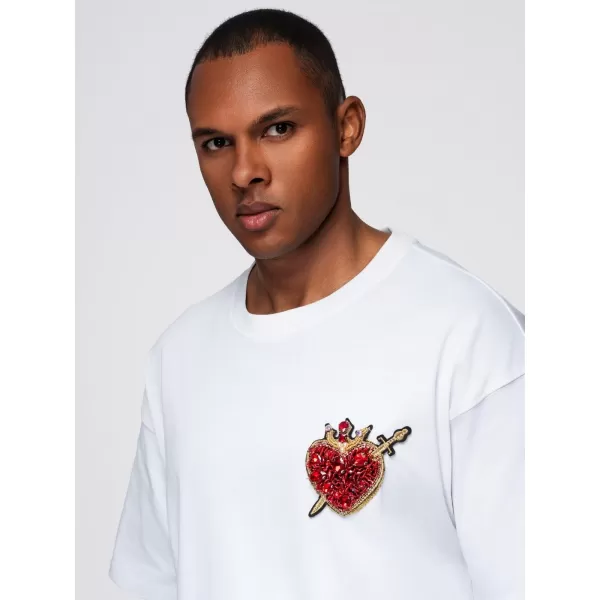  Pánské triko OMBRE OM-TSCT-0290 OFF WHITE 