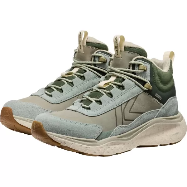  Dámské turistické boty KEEN LEIKI LEATHER MID WP ICEBERG GREEN/BRONZE GREEN 