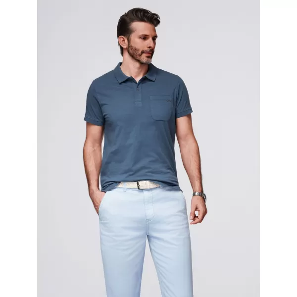  Pánské triko s límečkem OMBRE OM-POWS-0142 DARK BLUE 
