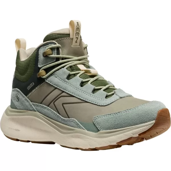  Dámské turistické boty KEEN LEIKI LEATHER MID WP ICEBERG GREEN/BRONZE GREEN 