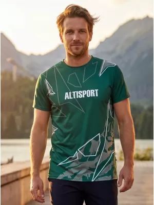 Pánské volnočasové triko premium ALTISPORT VOJ/ALM123TR06 TMAVĚ ZELENÁ