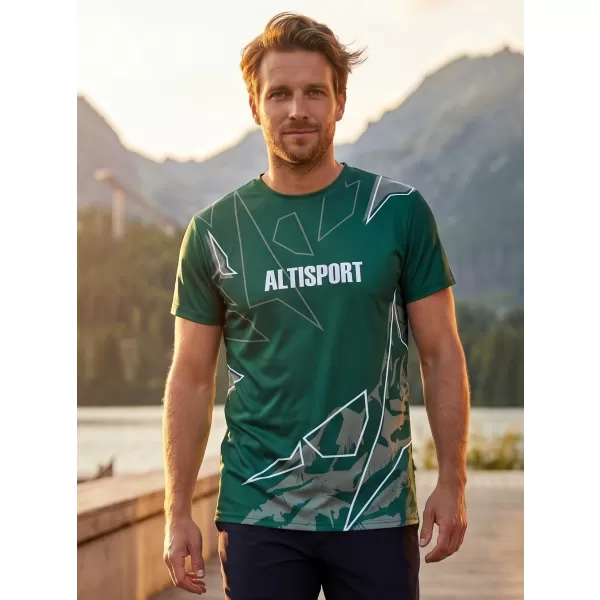  Pánské volnočasové triko premium ALTISPORT VOJ/ALM123TR06 TMAVĚ ZELENÁ 