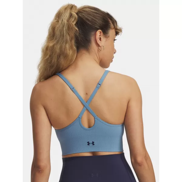  Dámská podprsenka UNDER ARMOUR VANISH SEAMLESS LOW BRA 1384417-418 MODRÁ 