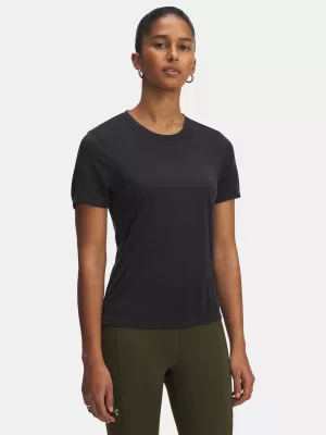 Dámské triko UNDER ARMOUR UA LAUNCH JACQUARD SS 6005096-004 ČERNÁ