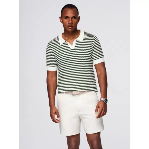  Pánské polo triko OMBRE OM-POSS-0161 WHITE AND OLIVE 