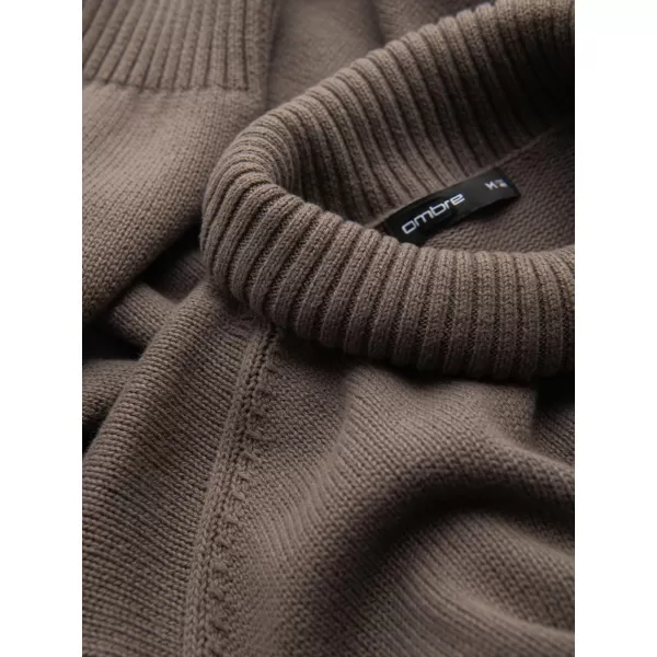  Pánský svetr OMBRE OM-SWTN-0163 GRAY-BROWN 