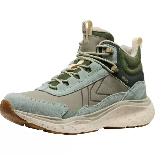  Dámské turistické boty KEEN LEIKI LEATHER MID WP ICEBERG GREEN/BRONZE GREEN 