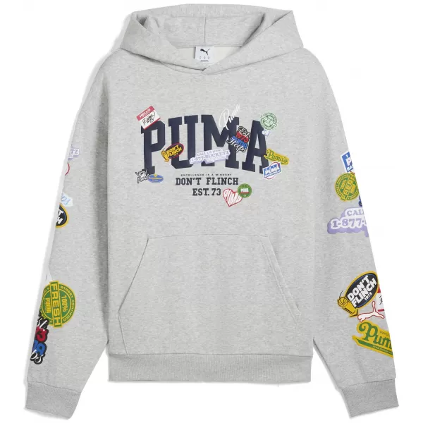  Pánská mikina PUMA HOOPERHOTLINE PULLOVER HOODIE 63282703 LIGHT GRAY HEATHER 