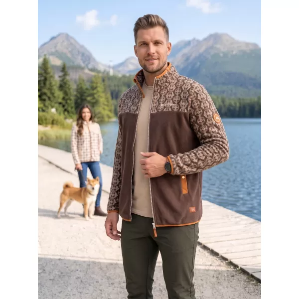  Pánská fleece mikina ALTISPORT GAMEL HNĚDÁ 
