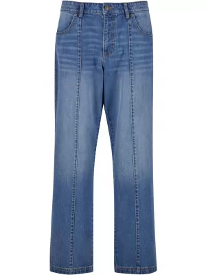 Pánské džíny URBAN CLASSICS TB7605 MID DEEP BLUE WASHED