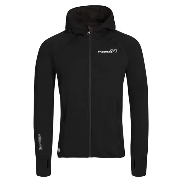  Pánská mikina PROGRESS TOREZ HOODY MERINO ČERNÁ 