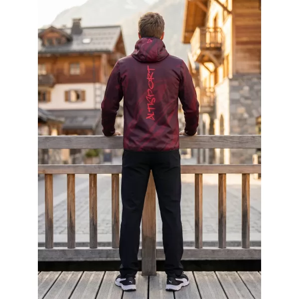  Pánská softshellová bunda premium ALTISPORT VOJ/ALM072JACK01 WINE/RED 
