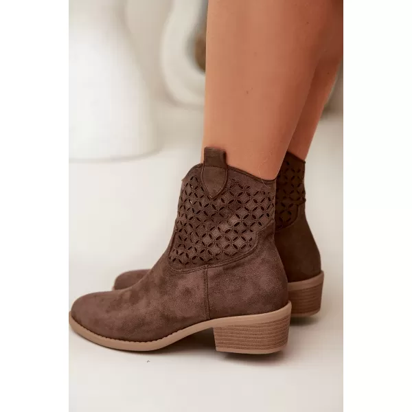  Dámské boty na podpatku BOTO BRIAVINE 41827 BROWN 