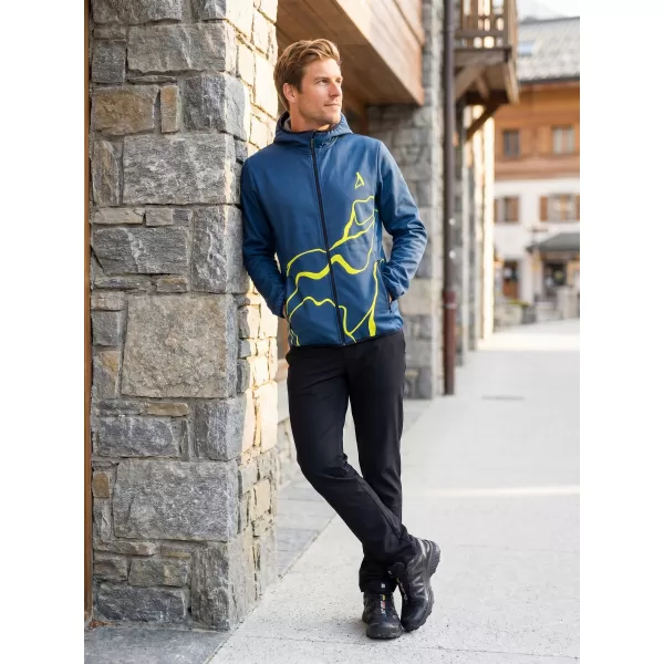  Pánská softshellová bunda premium ALTISPORT VOJ/ALM073JACK01 NÁMOŘNÍ MODRÁ/NEON YELLOW 