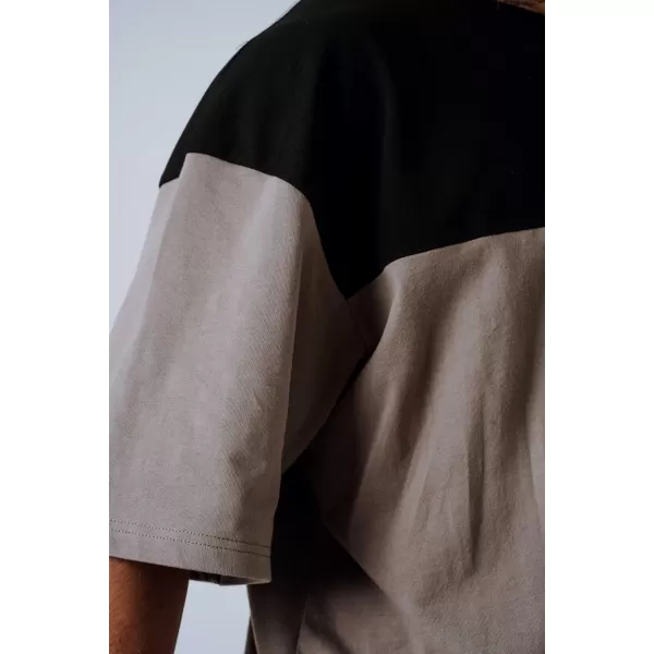  NEBBIA Oversized tričko POWER 898 LIGHT BROWN ASH 
