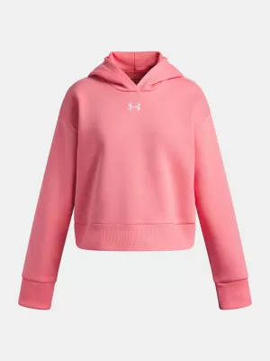 Dívčí mikina UNDER ARMOUR UA RIVAL FLEECE HOODIE 1379517-600 RŮŽOVÁ