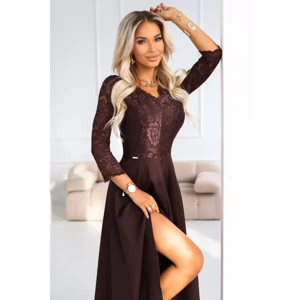  Dámské šaty NUMOCO AMBER 309-14 ČOKOLÁDOVÁ 