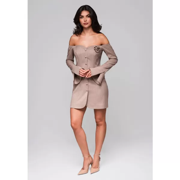  Dámské šaty LARICA LA-OM-DLR221 BEIGE 