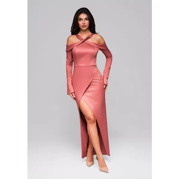  Dámské šaty LARICA LA-OM-DLR250 DARK PINK 