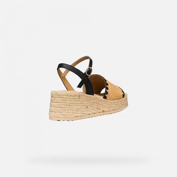  Dámská obuv na klínku GEOX ALEMERIA G012882 ČERNÁ 