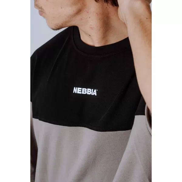  NEBBIA Oversized tričko POWER 898 LIGHT BROWN ASH 