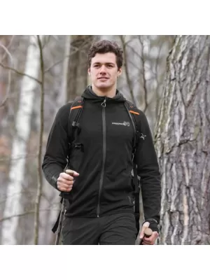 Pánská mikina PROGRESS TOREZ HOODY MERINO ČERNÁ