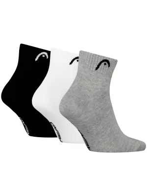 Ponožky HEAD ALL SPORTS TRAINING QUARTER 3P 701229017 GREY/WHITE/BLACK