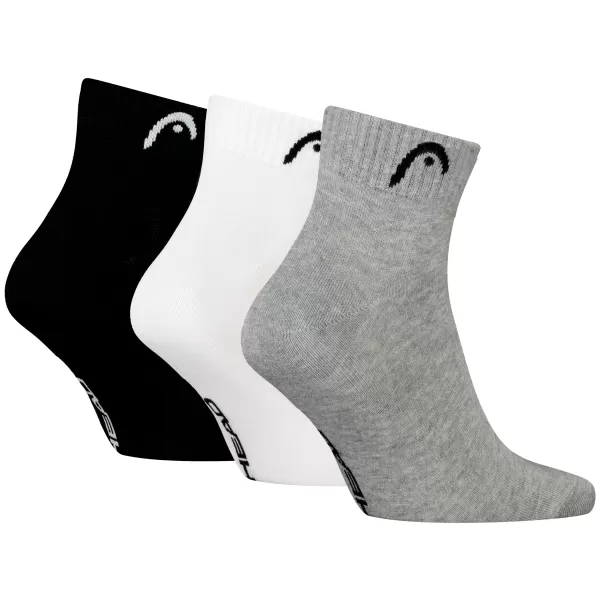  Ponožky HEAD ALL SPORTS TRAINING QUARTER 3P 701229017 GREY/WHITE/BLACK 