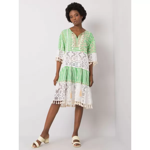  Dámské šaty ITALY MODA DHJ-SK-13567.41P WHITE-GREEN 