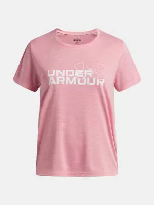 Dívčí triko UNDER ARMOUR TECH TWIST WDMK LOGO SS 6007134-600 RŮŽOVÁ